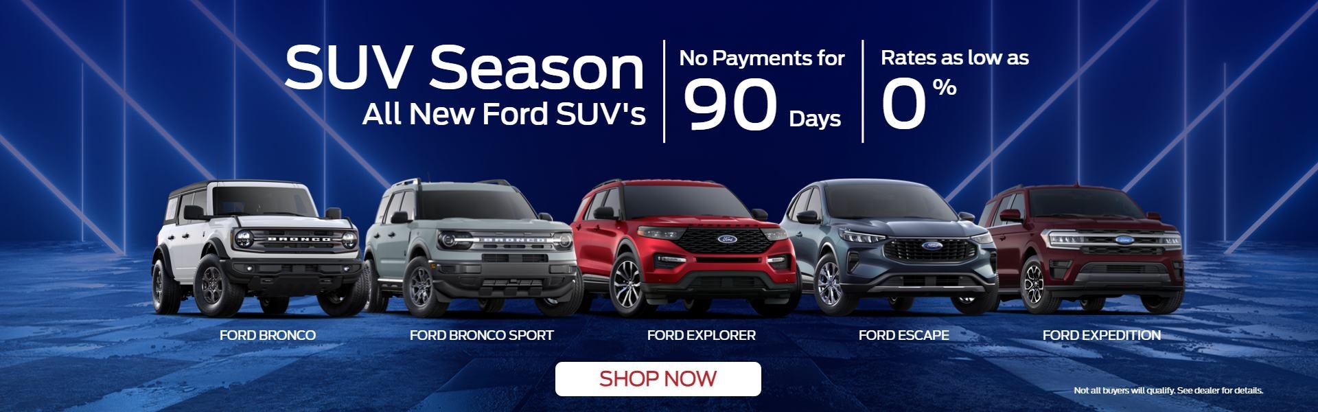 SUV Season | No Payments For 90 Days / Rates as low as 0%